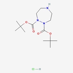 molecular formula C14H28ClN3O4 B14036424 Di-Boc(1,2)-TriaZepane HCl 
