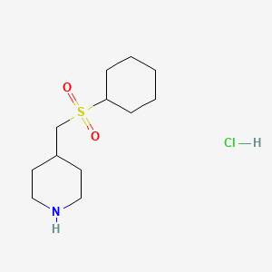 molecular formula C12H24ClNO2S B1403649 4-[(Cyclohexanesulfonyl)methyl]piperidine hydrochloride CAS No. 1864064-70-9
