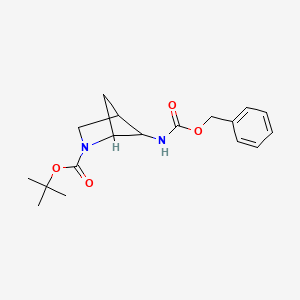molecular formula C18H24N2O4 B1403652 叔丁基 5-(苄氧羰基氨基)-2-氮杂双环[2.1.1]己烷-2-羧酸酯 CAS No. 1250885-17-6