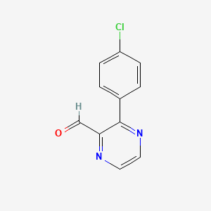 molecular formula C11H7ClN2O B1403654 3-(4-Chloro-phenyl)-pyrazine-2-carbaldehyde CAS No. 1404373-80-3