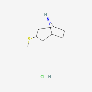 molecular formula C8H16ClNS B1403657 3-(Methylthio)-8-azabicyclo[3.2.1]octane hydrochloride CAS No. 1823328-12-6