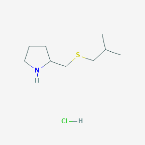 molecular formula C9H20ClNS B1403659 2-{[(2-Methylpropyl)sulfanyl]methyl}pyrrolidine hydrochloride CAS No. 1820718-39-5