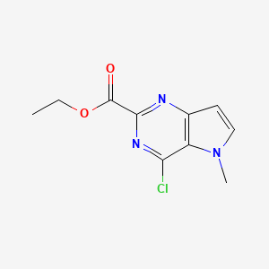 molecular formula C10H10ClN3O2 B1403664 Ethyl 4-chloro-5-methyl-5H-pyrrolo[3,2-d]pyrimidine-3-carboxylate CAS No. 1400764-29-5