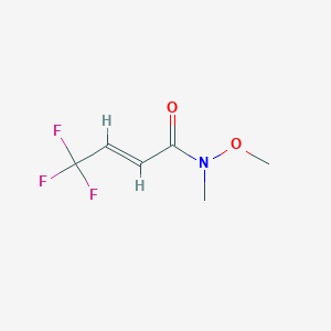 molecular formula C6H8F3NO2 B1403667 (2E)-4,4,4-Trifluoro-N-methoxy-N-methyl-2-butenamide CAS No. 1172603-97-2