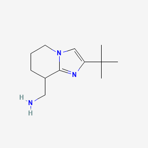 molecular formula C12H21N3 B1403672 (2-(tert-Butyl)-5,6,7,8-tetrahydroimidazo[1,2-a]pyridin-8-yl)methanamine CAS No. 1365939-45-2