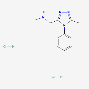 molecular formula C11H16Cl2N4 B1403675 N-甲基-1-(5-甲基-4-苯基-4H-1,2,4-三唑-3-基)甲胺二盐酸盐 CAS No. 1426290-88-1