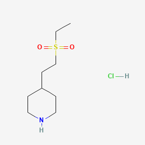 molecular formula C9H20ClNO2S B1403678 4-[2-(Ethanesulfonyl)ethyl]piperidine hydrochloride CAS No. 1864072-27-4