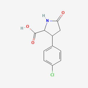 molecular formula C11H10ClNO3 B1403680 3-(4-Chlorophenyl)-5-oxopyrrolidine-2-carboxylic acid CAS No. 1026093-70-8