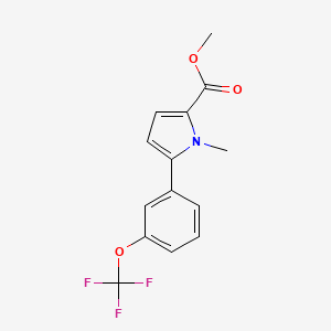molecular formula C14H12F3NO3 B14036835 Methyl 1-methyl-5-(3-(trifluoromethoxy)phenyl)-1H-pyrrole-2-carboxylate 