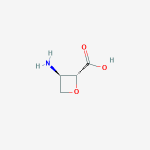 molecular formula C4H7NO3 B14036848 (2R,3R)-3-aminooxetane-2-carboxylic acid CAS No. 108865-79-8