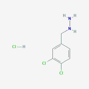molecular formula C7H9Cl3N2 B1403687 (3,4-Dichlorobenzyl)hydrazine hydrochloride CAS No. 91467-53-7