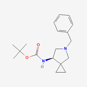 molecular formula C18H26N2O2 B1403692 tert-butyl (R)-(5-benzyl-5-azaspiro[2.4]heptan-7-yl)carbamate CAS No. 1432056-70-6