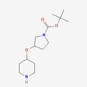 molecular formula C14H26N2O3 B1403693 Tert-butyl 3-(piperidin-4-yloxy)pyrrolidine-1-carboxylate CAS No. 1824513-13-4
