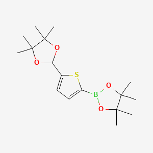 molecular formula C17H27BO4S B1403705 4,4,5,5-Tetramethyl-2-[5-(4,4,5,5-tetramethyl-1,3-dioxolan-2-yl)thiophen-2-yl]-1,3,2-dioxaborolane CAS No. 1492038-20-6