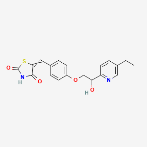 molecular formula C19H18N2O4S B1403709 5-[[4-[2-(5-Ethylpyridin-2-yl)-2-hydroxyethoxy]phenyl]methylidene]-1,3-thiazolidine-2,4-dione CAS No. 646519-84-8