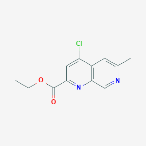 molecular formula C12H11ClN2O2 B14037114 Ethyl 4-chloro-6-methyl-1,7-naphthyridine-2-carboxylate CAS No. 1884203-28-4