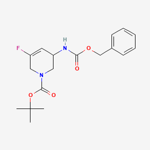 molecular formula C18H23FN2O4 B1403712 tert-Butyl 5-(benzyloxycarbonylamino)-3-fluoro-5,6-dihydropyridine-1(2H)-carboxylate CAS No. 1356342-73-8