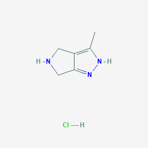 molecular formula C6H10ClN3 B1403714 3-Methyl-1,4,5,6-tetrahydropyrrolo[3,4-c]pyrazole hydrochloride CAS No. 1389264-31-6
