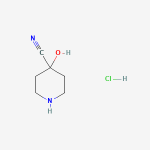 molecular formula C6H11ClN2O B1403716 4-Hydroxypiperidine-4-carbonitrile hydrochloride CAS No. 1375472-85-7
