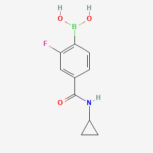 molecular formula C10H11BFNO3 B1403718 (4-(Cyclopropylcarbamoyl)-2-fluorophenyl)boronic acid CAS No. 874289-37-9