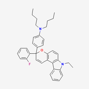 molecular formula C37H39FN2O B1403721 N,N-Dibutyl-4-(7-ethyl-3-(2-fluorophenyl)-3,7-dihydropyrano[2,3-c]carbazol-3-yl)benzenamine CAS No. 1160994-29-5