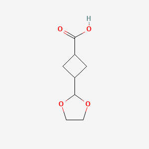 molecular formula C8H12O4 B1403728 3-(1,3-Dioxolan-2-yl)cyclobutanecarboxylic acid CAS No. 1414513-77-1