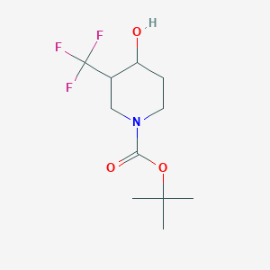molecular formula C11H18F3NO3 B1403733 Tert-butyl 4-hydroxy-3-(trifluoromethyl)piperidine-1-carboxylate CAS No. 1283720-71-7