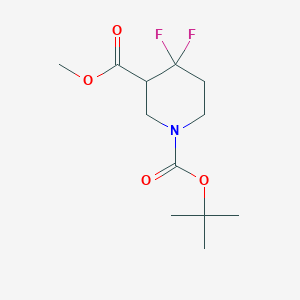 molecular formula C12H19F2NO4 B1403735 1-tert-butyl 3-Methyl 4,4-difluoropiperidine-1,3-dicarboxylate CAS No. 1303974-67-5