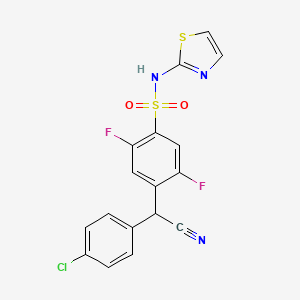 molecular formula C17H10ClF2N3O2S2 B1403741 4-((4-Chlorophenyl)(cyano)methyl)-2,5-difluoro-N-(thiazol-2-YL)benzenesulfonamide CAS No. 1799412-44-4