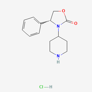 molecular formula C14H19ClN2O2 B1403742 (R)-4-Phenyl-3-piperidin-4-yl-oxazolidin-2-one hydrochloride CAS No. 521979-97-5