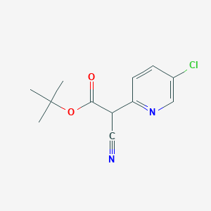 molecular formula C12H13ClN2O2 B1403743 tert-Butyl 2-(5-chloropyridin-2-yl)-2-cyanoacetate CAS No. 1391821-37-6