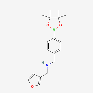 molecular formula C18H24BNO3 B1403748 4-(3-Furfuryl)aminomethylphenylboronic acid pinacol ester CAS No. 2096338-07-5