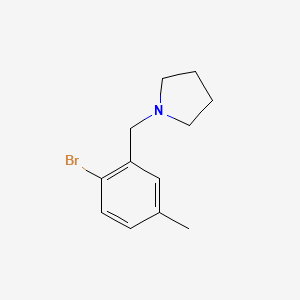 molecular formula C12H16BrN B1403749 1-[(2-溴-5-甲基苯基)甲基]-吡咯烷 CAS No. 1414870-81-7
