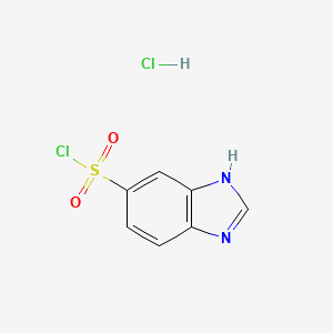 molecular formula C7H6Cl2N2O2S B1403751 1H-Benzimidazole-5-sulfonyl chloride hydrochloride CAS No. 1956321-85-9