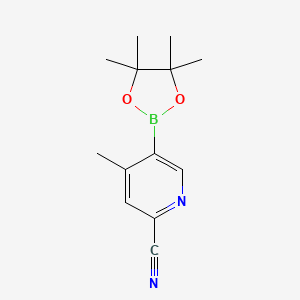 molecular formula C13H17BN2O2 B1403753 4-甲基-5-(4,4,5,5-四甲基-1,3,2-二氧杂环戊二烯基)吡啶-2-碳腈 CAS No. 2009346-30-7