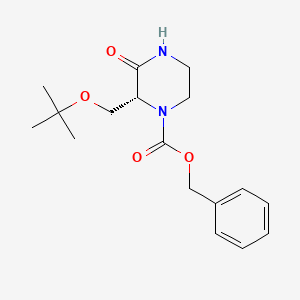 molecular formula C17H24N2O4 B14037610 Benzyl (R)-2-(tert-butoxymethyl)-3-oxopiperazine-1-carboxylate 