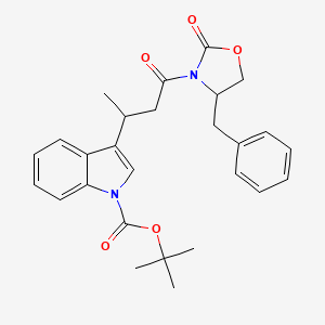 molecular formula C27H30N2O5 B1403774 tert-Butyl 3-(4-(4-benzyl-2-oxooxazolidin-3-yl)-4-oxobutan-2-yl)-1H-indole-1-carboxylate CAS No. 1132816-77-3
