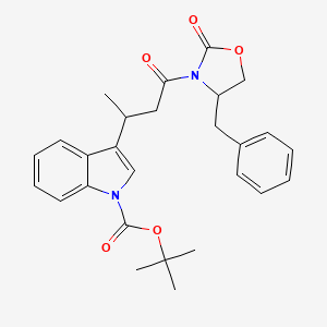 tert-Butyl 3-[1-methyl-3-(4-benzyl-2-oxo-1,3-oxazol-idin-3-yl)-3-oxopropyl]indole-1-carboxylate