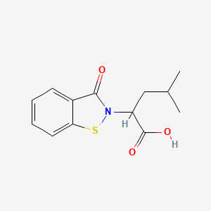 molecular formula C13H15NO3S B1403775 4-Methyl-2-(3-oxo-1,2-benzisothiazol-2(3h)-yl)pentanoic acid CAS No. 1539497-03-4