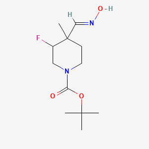 molecular formula C12H21FN2O3 B1403782 tert-Butyl 3-fluoro-4-((hydroxyimino)methyl)-4-methylpiperidine-1-carboxylate CAS No. 1400765-53-8