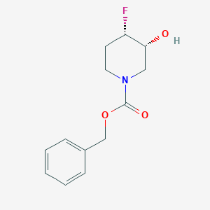 molecular formula C13H16FNO3 B14037822 cis-4-Fluoro-3-hydroxy-piperidine-1-carboxylic acid benzyl ester 