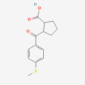 molecular formula C14H16O3S B1403784 2-(4-甲硫基苯甲酰基)环戊烷-1-羧酸 CAS No. 1439908-16-3