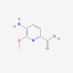 molecular formula C7H8N2O3 B1403787 5-氨基-6-甲氧基吡啶甲酸 CAS No. 1256793-40-4