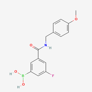molecular formula C15H15BFNO4 B1403788 (3-Fluoro-5-((4-methoxybenzyl)carbamoyl)phenyl)boronic acid CAS No. 1704082-30-3