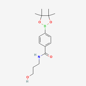 molecular formula C16H24BNO4 B1403793 N-(3-Hydroxy-propyl)-4-(4,4,5,5-tetramethyl-[1,3,2]dioxaborolan-2-yl)-benzamide CAS No. 1449134-30-8