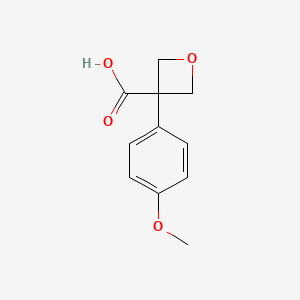 molecular formula C11H12O4 B1403795 3-(4-Methoxyphenyl)oxetane-3-carboxylic acid CAS No. 1416323-25-5