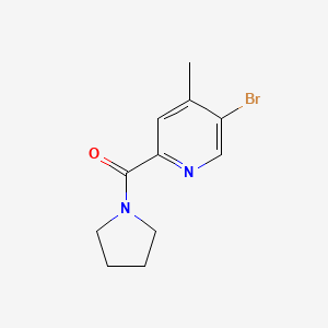 molecular formula C11H13BrN2O B1403796 5-溴-4-甲基-2-(吡咯啉-1-基甲酰)吡啶 CAS No. 1809161-69-0