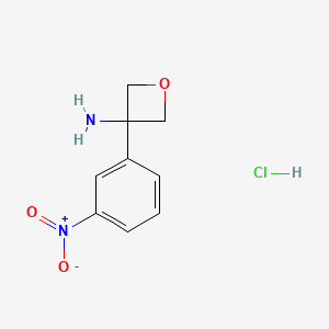 molecular formula C9H11ClN2O3 B1403810 3-(3-Nitrophenyl)oxetan-3-amine hydrochloride CAS No. 1393545-61-3