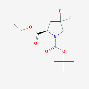 molecular formula C12H19F2NO4 B1403814 Ethyl (R)-1-Boc-4,4-difluoropyrrolidine-2-carboxylate CAS No. 1523530-40-6