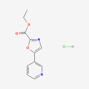 molecular formula C11H11ClN2O3 B1403815 5-Pyridin-3-yl-oxazole-2-carboxylic acid ethyl ester hydrochloride CAS No. 1414958-95-4
